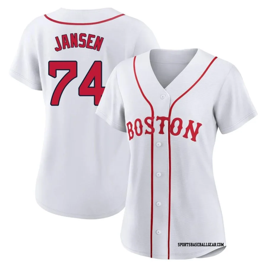 Kenley Jansen Women's Boston Red Sox White Authentic 2021 Patriots' Day Jersey