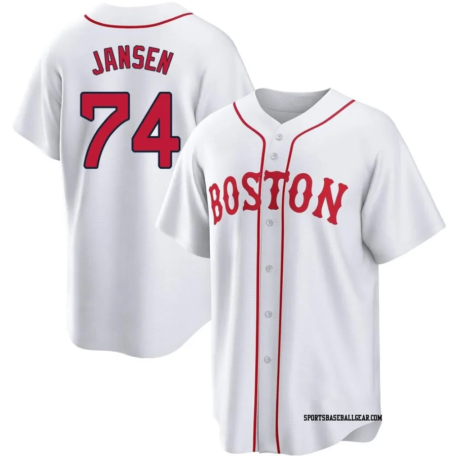 Kenley Jansen Youth Boston Red Sox White Replica 2021 Patriots' Day Jersey