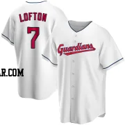 Kenny Lofton Men's Cleveland Guardians White Replica Home Jersey