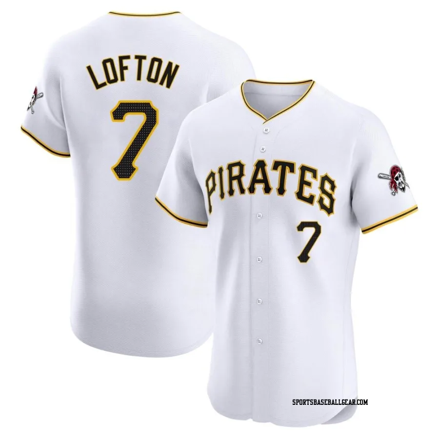 Kenny Lofton Men's Pittsburgh Pirates White Elite Home Jersey