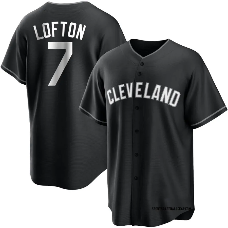 Kenny Lofton Youth Cleveland Guardians Black/White Replica Jersey