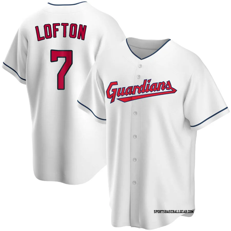 Kenny Lofton Youth Cleveland Guardians White Replica Home Jersey