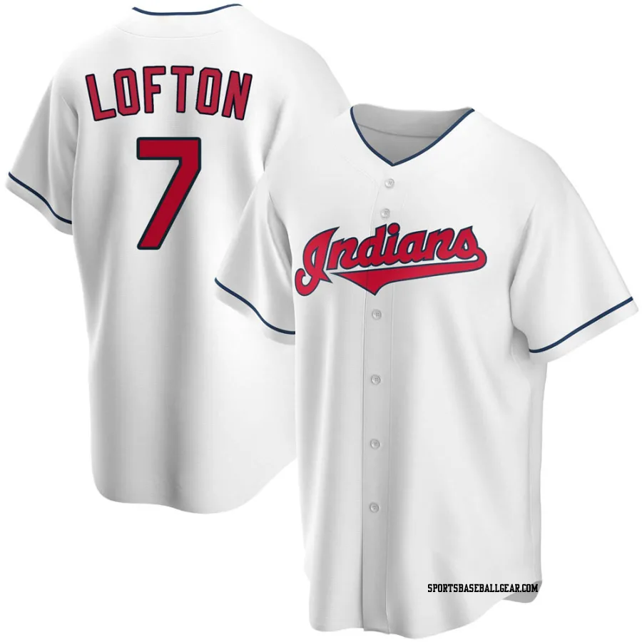 Kenny Lofton Youth Cleveland Guardians White Replica Home Jersey