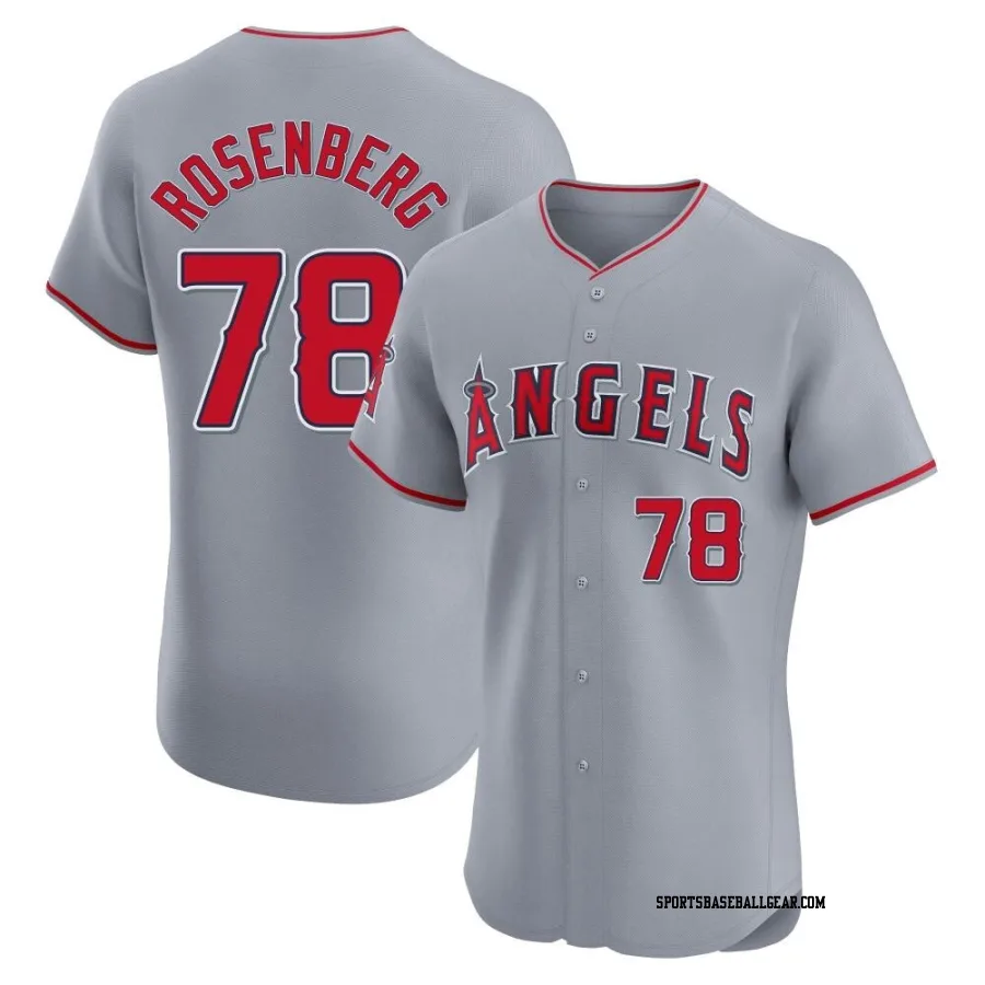 Kenny Rosenberg Men's Los Angeles Angels Gray Elite Road Jersey