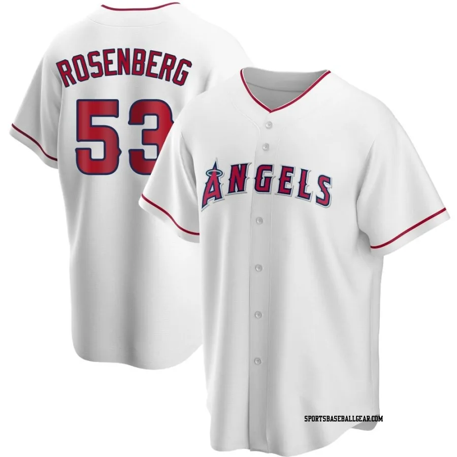 Kenny Rosenberg Men's Los Angeles Angels White Replica Home Jersey