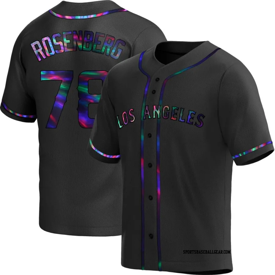 Kenny Rosenberg Youth Los Angeles Angels Black Holographic Replica Alternate Jersey