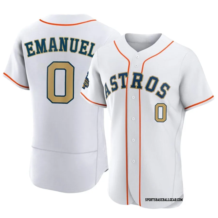 Kent Emanuel Men's Houston Astros Gold Authentic White 2023 Collection Jersey