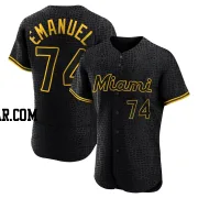 Kent Emanuel Men's Miami Marlins Black Authentic Snake Skin City Jersey