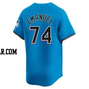 Kent Emanuel Men's Miami Marlins Blue Limited Alternate Jersey