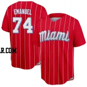 Kent Emanuel Men's Miami Marlins Red Replica 2021 City Connect Jersey