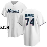 Kent Emanuel Men's Miami Marlins White Replica Home Jersey