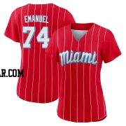 Kent Emanuel Women's Miami Marlins Red Authentic 2021 City Connect Jersey