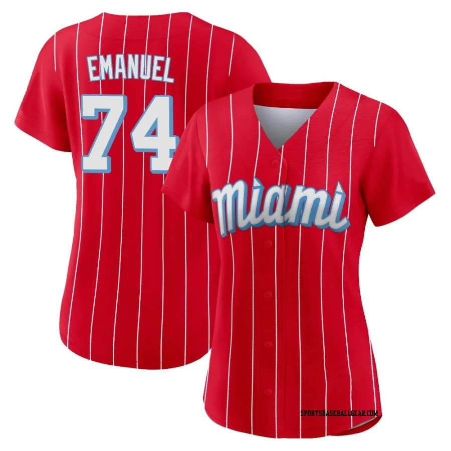 Kent Emanuel Women's Miami Marlins Red Replica 2021 City Connect Jersey