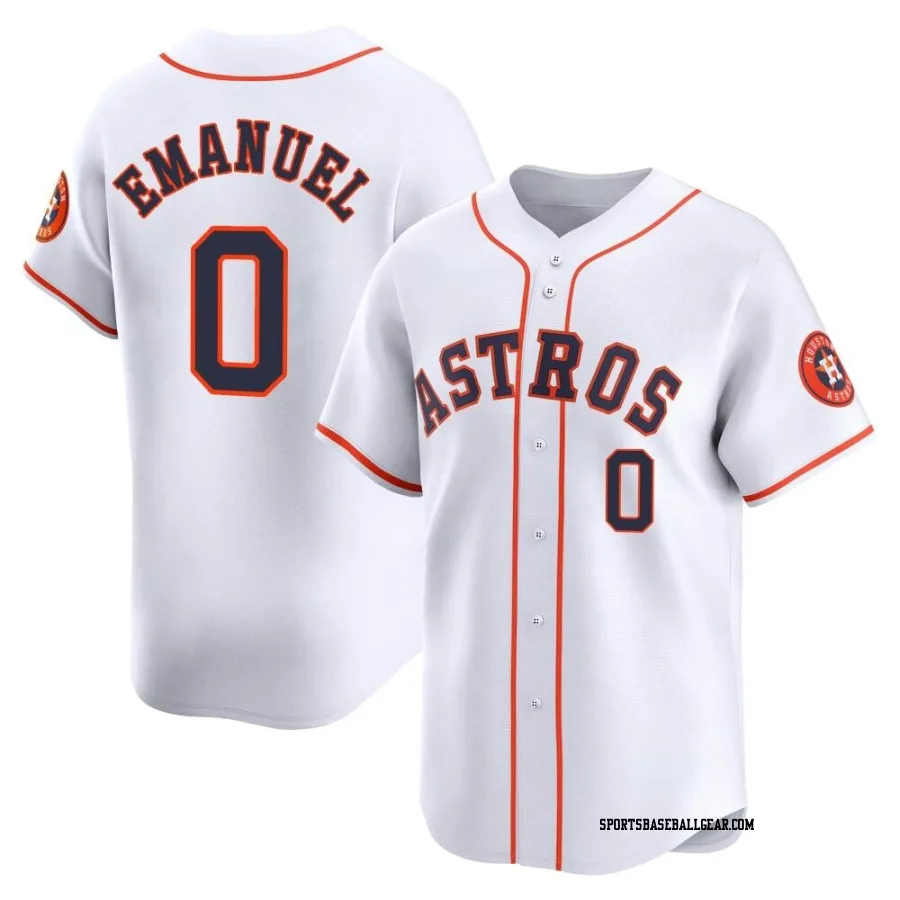 Kent Emanuel Youth Houston Astros White Limited Home Jersey