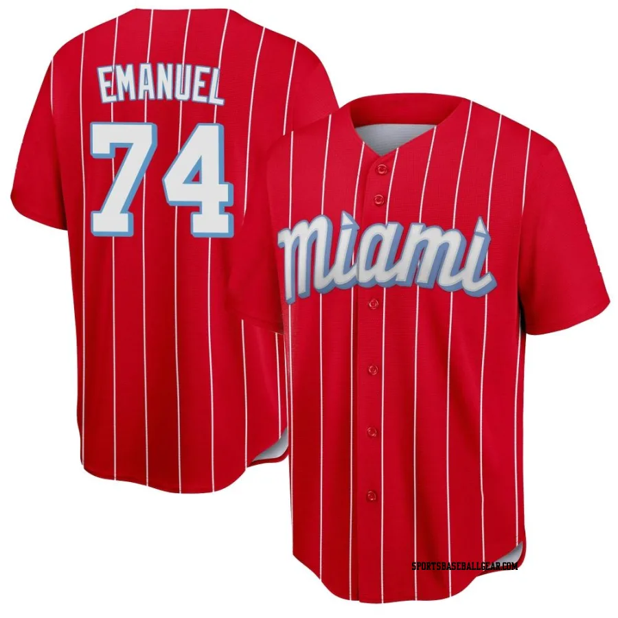 Kent Emanuel Youth Miami Marlins Red Replica 2021 City Connect Jersey