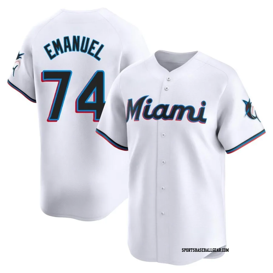 Kent Emanuel Youth Miami Marlins White Limited Home Jersey