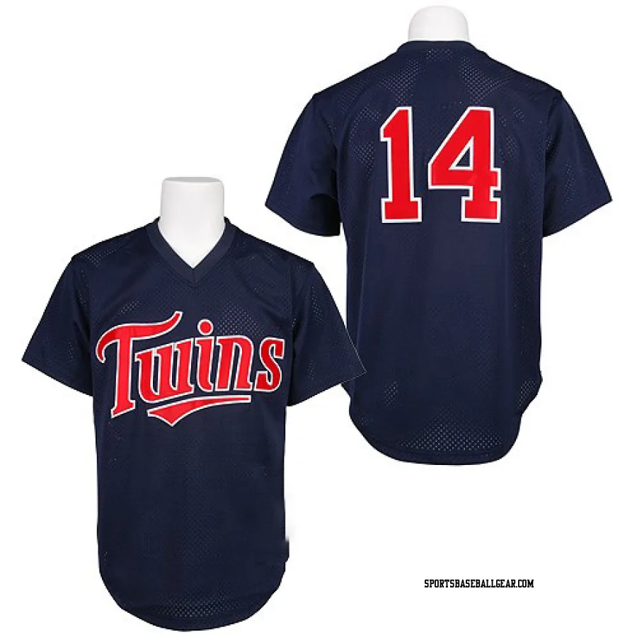 Kent Hrbek Men's Minnesota Twins Navy Blue Authentic 1991 Throwback Jersey