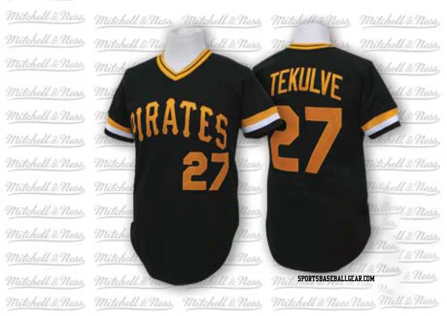 Kent Tekulve Men's Pittsburgh Pirates Black Replica Throwback Jersey