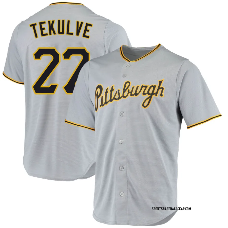 Kent Tekulve Men's Pittsburgh Pirates Gray Replica Road Jersey