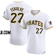 Kent Tekulve Men's Pittsburgh Pirates White Elite Home Jersey