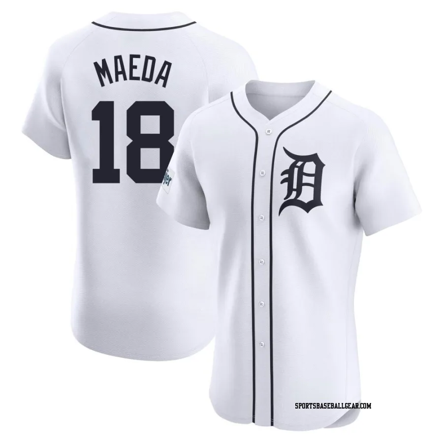 Kenta Maeda Men's Detroit Tigers White Elite Home Patch Jersey