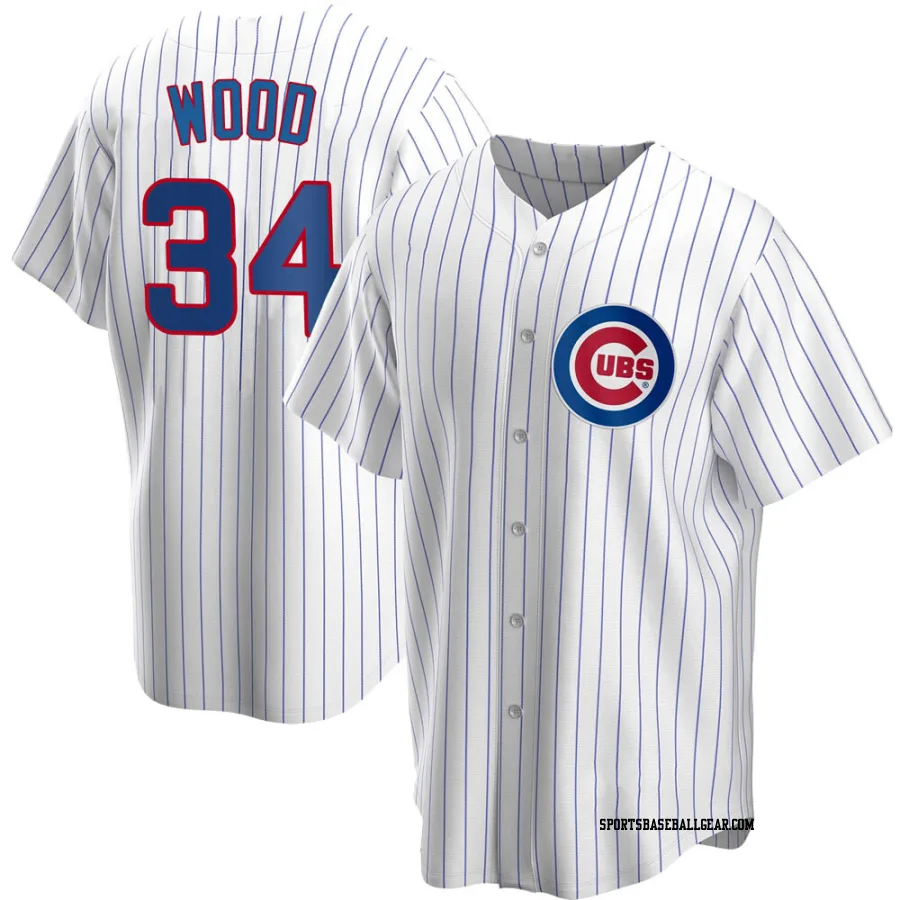 Kerry Wood Youth Chicago Cubs White Replica Home Jersey