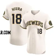 Keston Hiura Men's Milwaukee Brewers Cream Elite Home Jersey