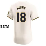 Keston Hiura Men's Milwaukee Brewers Cream Elite Home Jersey