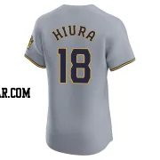 Keston Hiura Men's Milwaukee Brewers Gray Elite Road Jersey