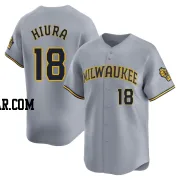 Keston Hiura Men's Milwaukee Brewers Gray Limited Away Jersey