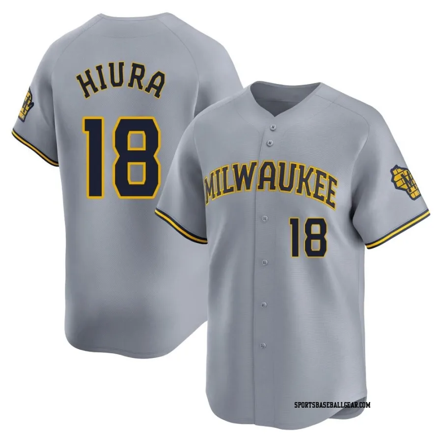 Keston Hiura Men's Milwaukee Brewers Gray Limited Away Jersey