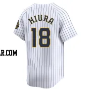 Keston Hiura Men's Milwaukee Brewers White Limited Alternate Jersey