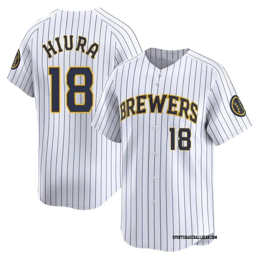 Keston Hiura Men's Milwaukee Brewers White Limited Alternate Jersey