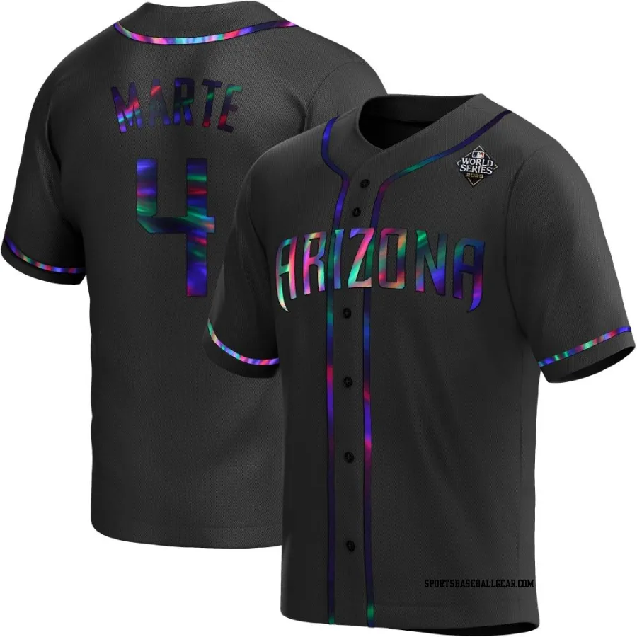 Ketel Marte Men's Arizona Diamondbacks Black Holographic Replica Alternate 2023 World Series Jersey