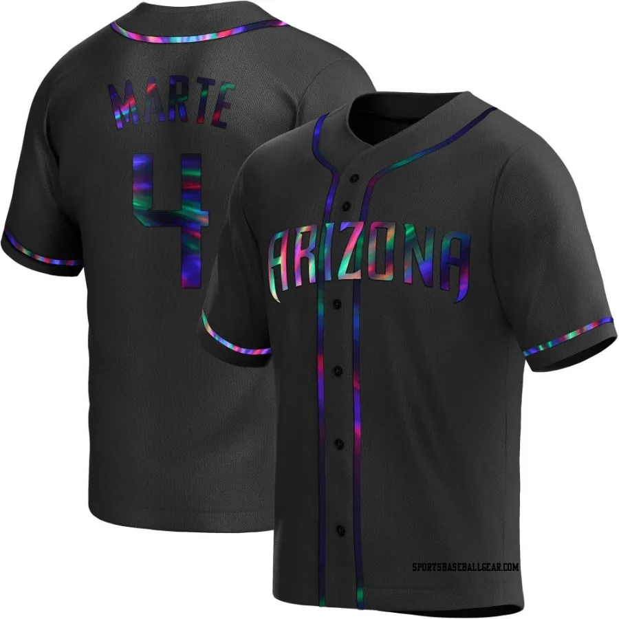 Ketel Marte Men's Arizona Diamondbacks Black Holographic Replica Alternate Jersey