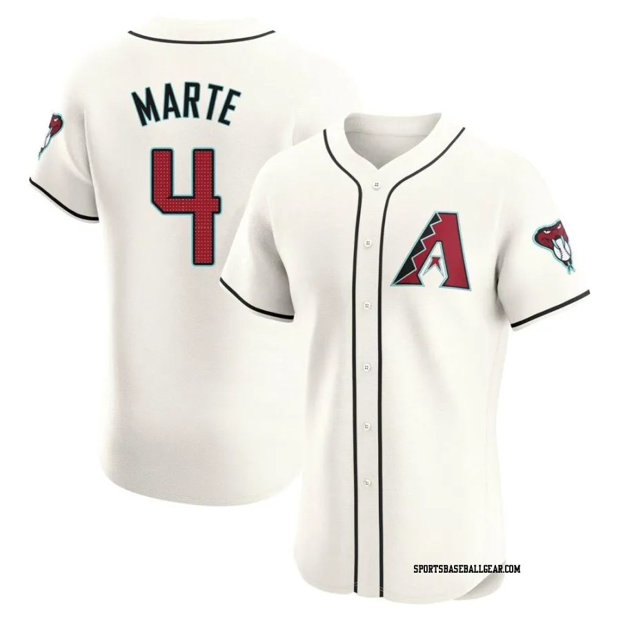 Ketel Marte Men's Arizona Diamondbacks Cream Elite Home Jersey