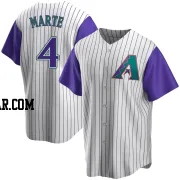 Ketel Marte Men's Arizona Diamondbacks Cream/Purple Replica Alternate Cooperstown Collection Jersey