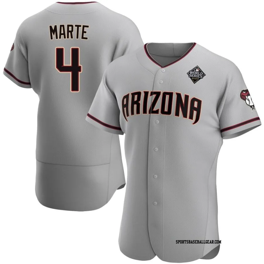 Ketel Marte Men's Arizona Diamondbacks Gray Authentic Road 2023 World Series Jersey