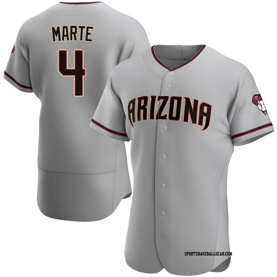 Ketel Marte Men's Arizona Diamondbacks Gray Authentic Road Jersey