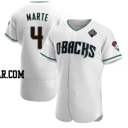 Ketel Marte Men's Arizona Diamondbacks White Authentic Teal Alternate 2023 World Series Jersey