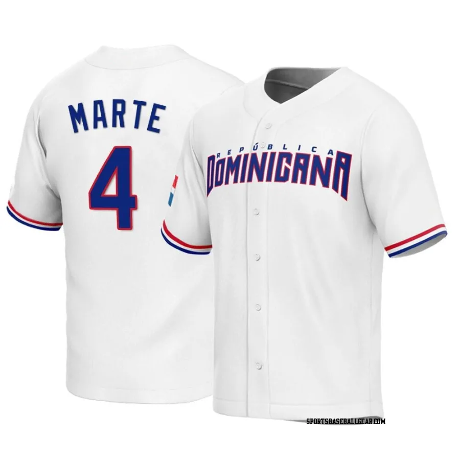 Ketel Marte Men's Dominican Republic Baseball White Replica 2023 World Baseball Classic Jersey