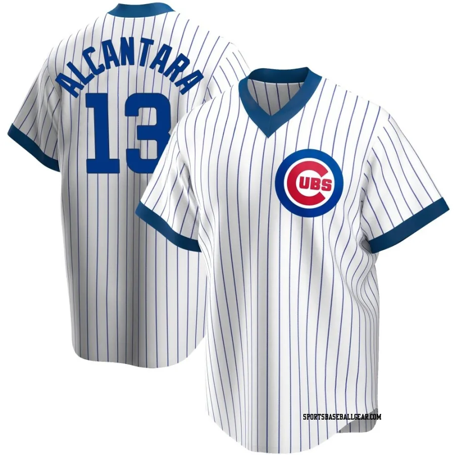 Kevin Alcantara Men's Chicago Cubs White Replica Home Cooperstown Collection Jersey