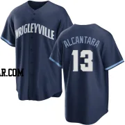 Kevin Alcantara Youth Chicago Cubs Navy Replica 2021 City Connect Jersey