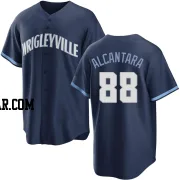 Kevin Alcantara Youth Chicago Cubs Navy Replica 2021 City Connect Jersey