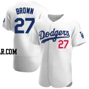 Kevin Brown Men's Los Angeles Dodgers White Authentic Home Jersey