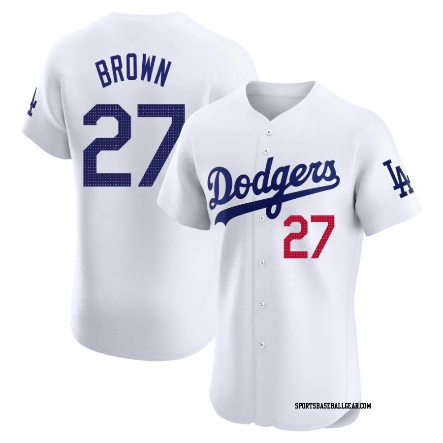 Kevin Brown Men's Los Angeles Dodgers White Elite Home Jersey