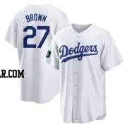 Kevin Brown Men's Los Angeles Dodgers White Replica 2024 World Tour Seoul Series Home Jersey