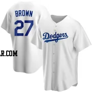 Kevin Brown Men's Los Angeles Dodgers White Replica Home Jersey