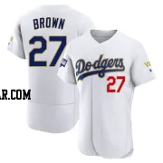 Kevin Brown Men's Los Angeles Dodgers White/Gold Authentic 2021 Gold Program Player Jersey