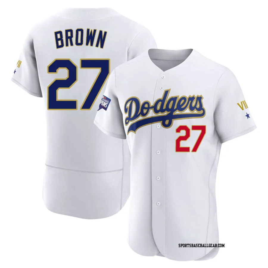 Kevin Brown Men's Los Angeles Dodgers White/Gold Authentic 2021 Gold Program Player Jersey